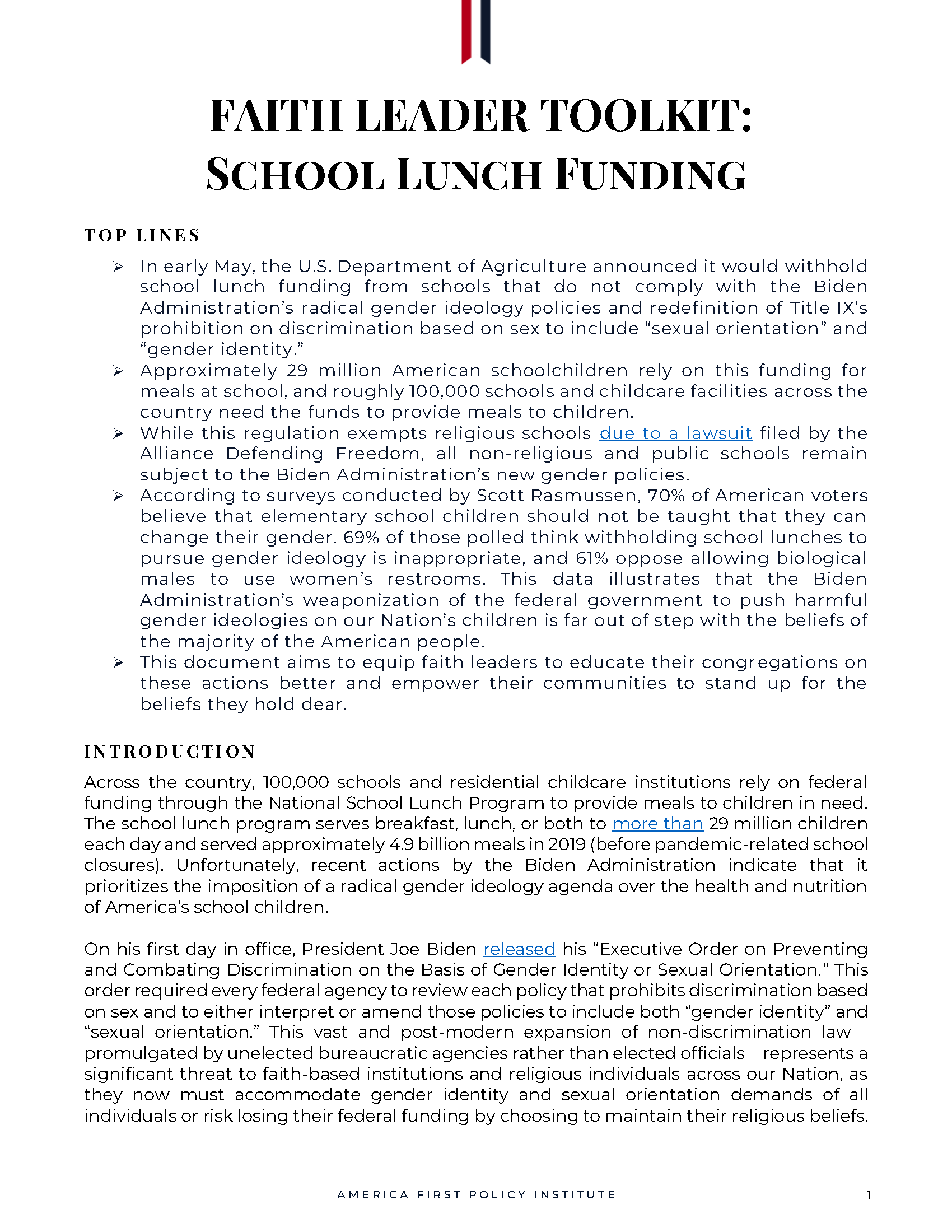 Faith Leader Toolkit School Lunch Funding photo pic
