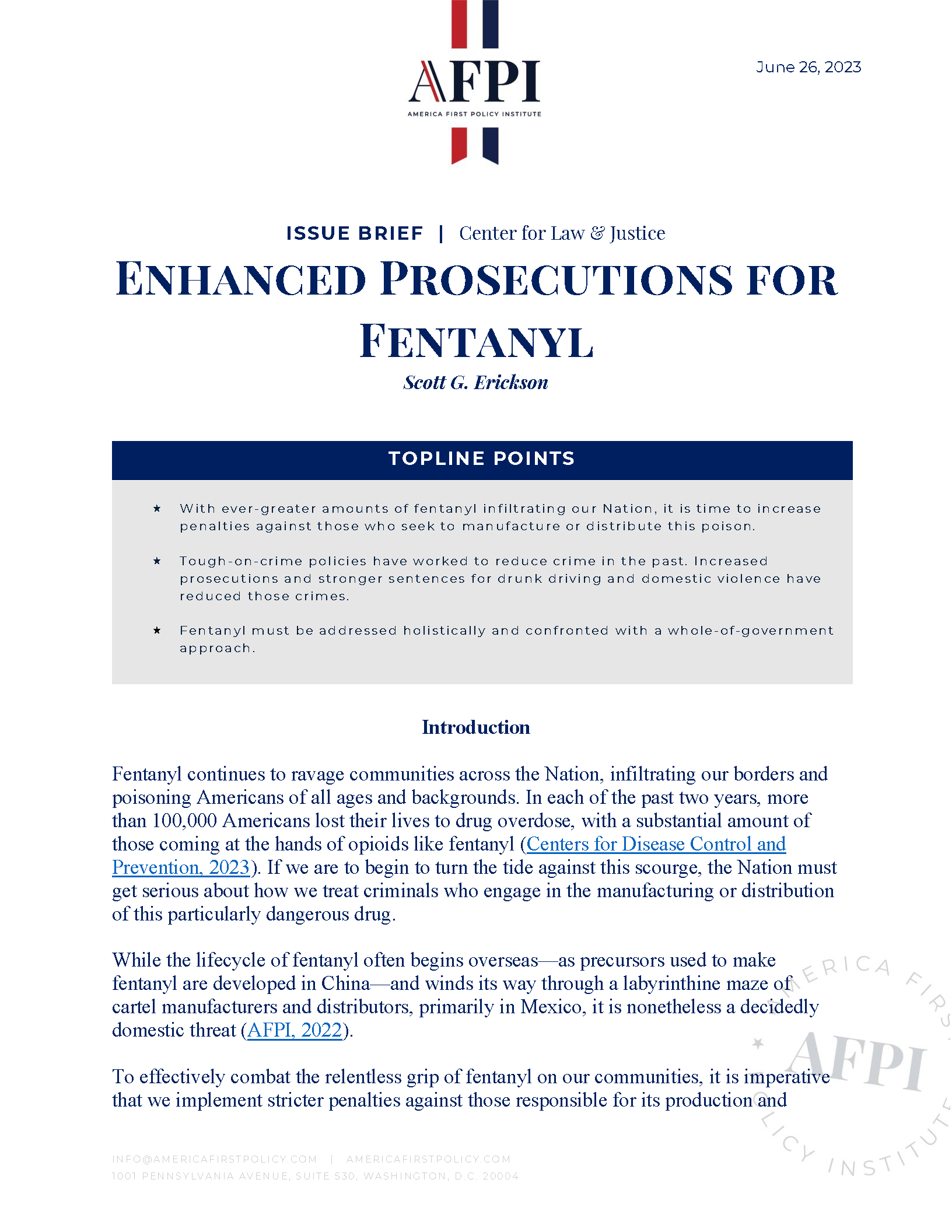 Synthetic Opioids: Considerations for the Class-Wide Scheduling of Fentanyl-Related  Substances