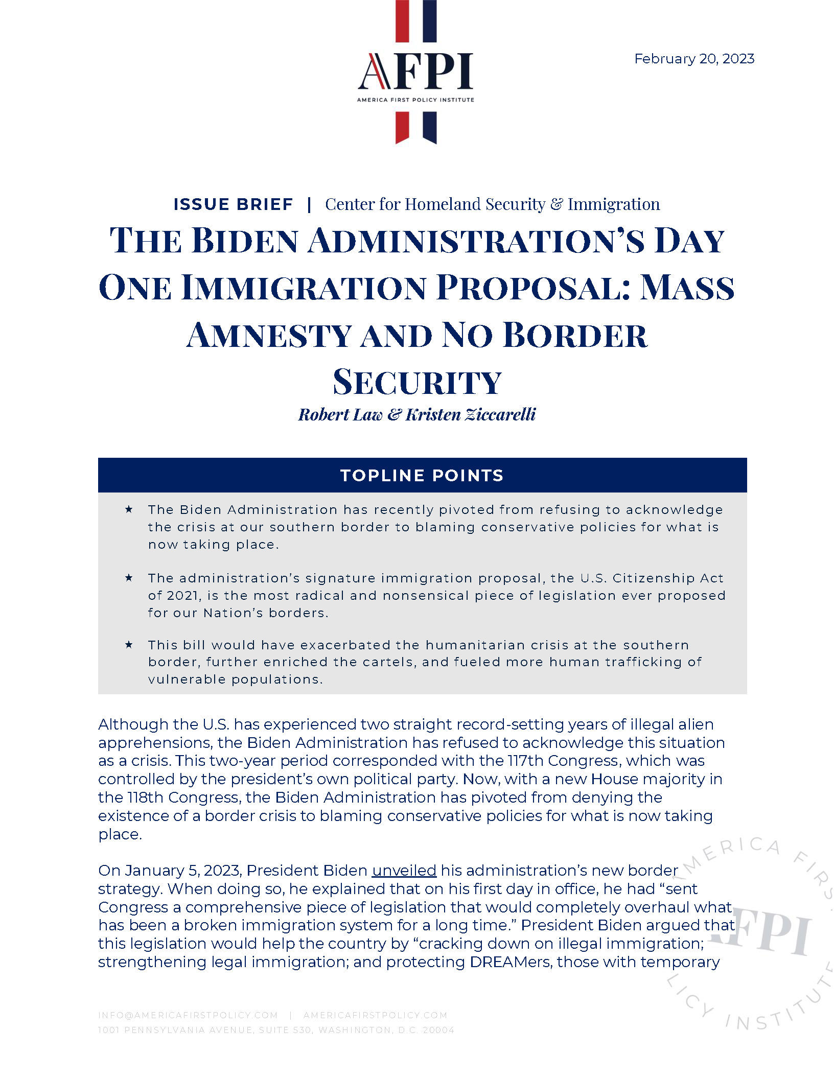 The Biden Administration’s Day One Immigration Proposal Mass Amnesty