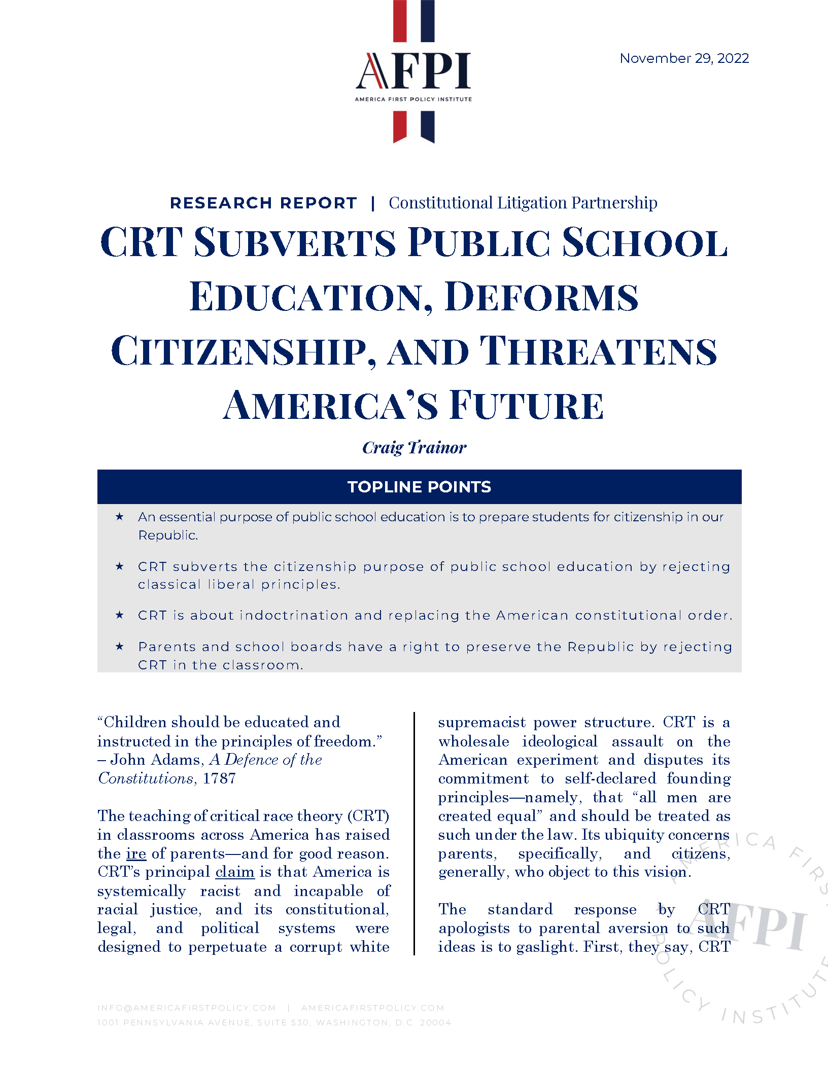 America First Policy Institute