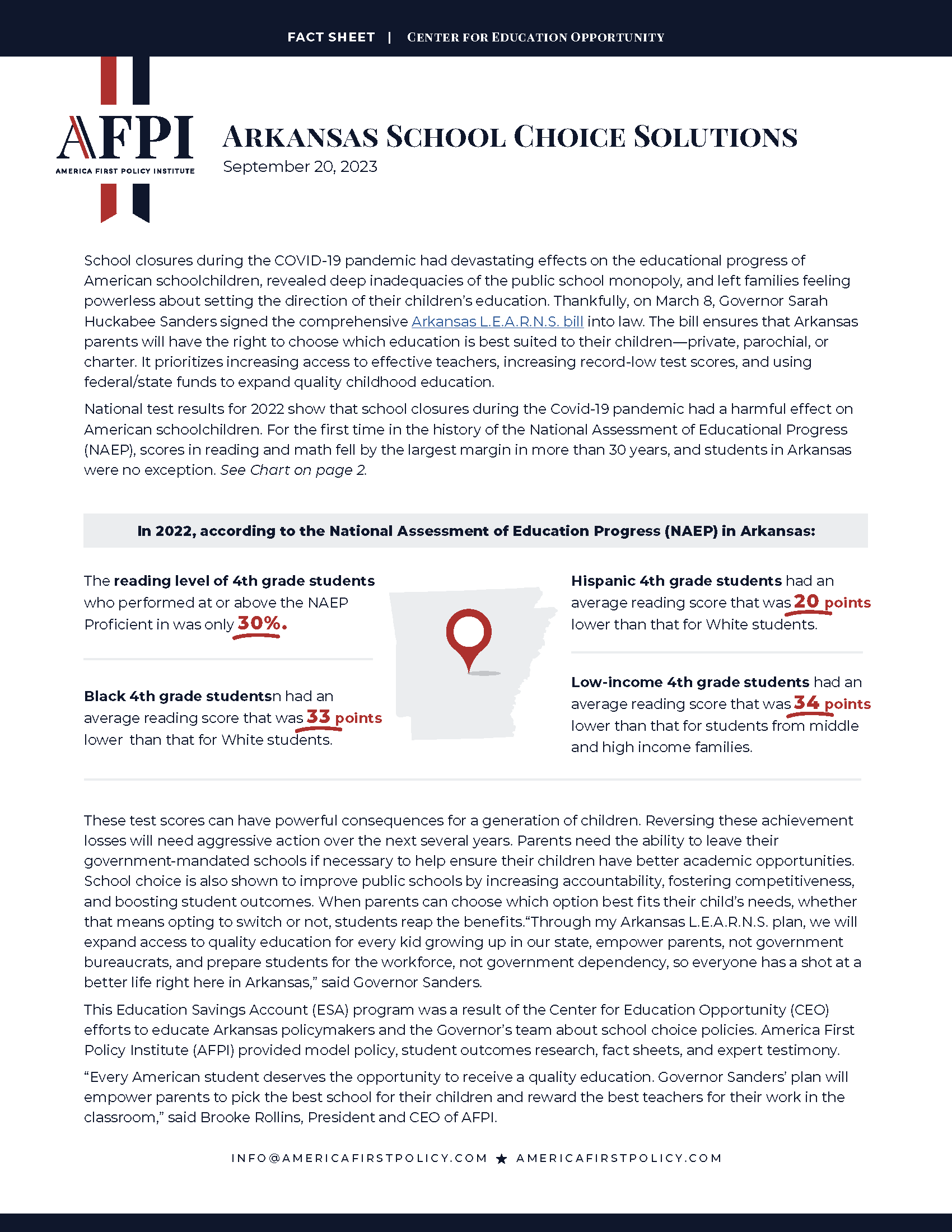 Arkansas School Choice Solutions Issues