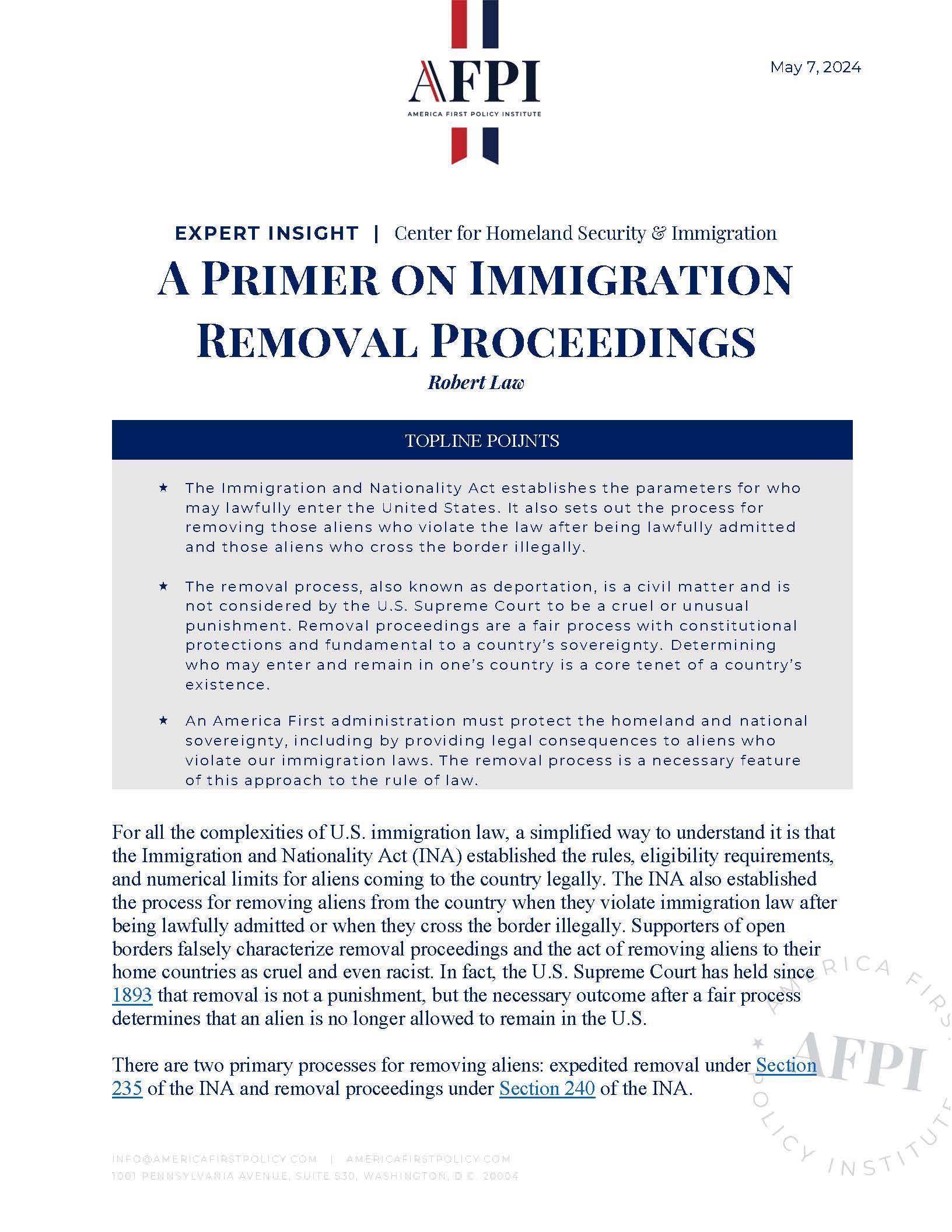 A Primer On Immigration Removal Proceedings | Issues